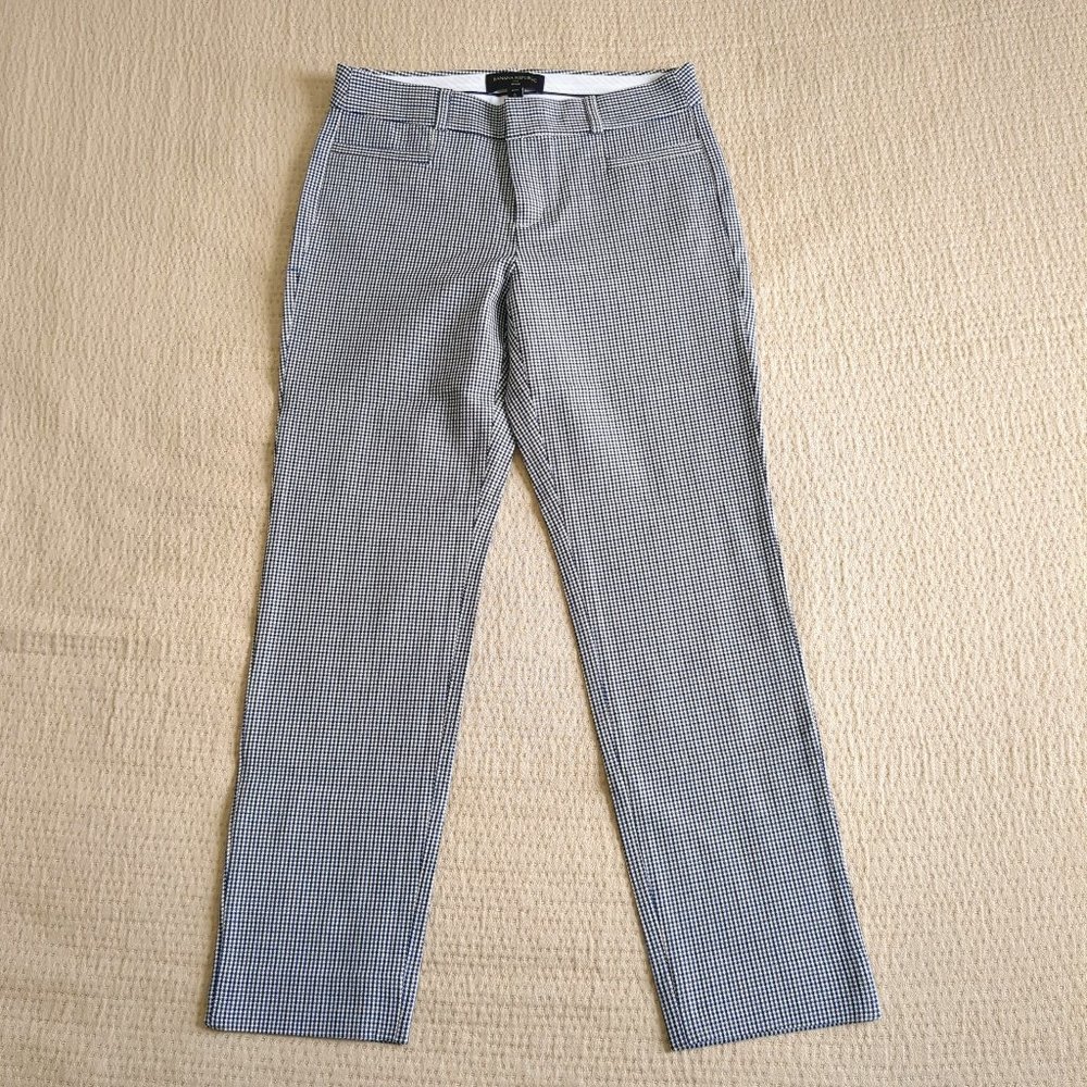 🏷️ NWT Banana Republic Sloan Fit Ankle Pants - Blue/Black/White Houndstooth - P